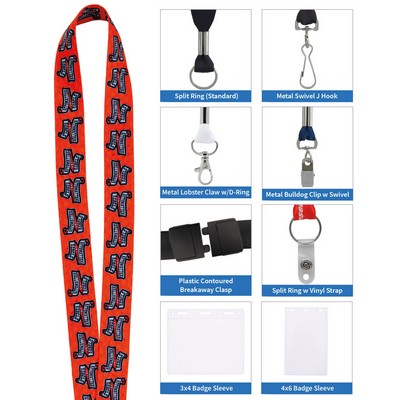 Good Value™ 1" RPET Fine-Print Lanyard