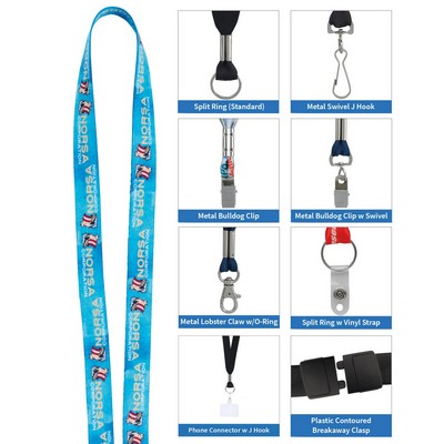 Good Value™ 1/2" RPET Fine-Print Lanyard